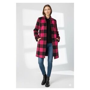 Jacob Pink/Black Buffalo Check Peacoat EUC